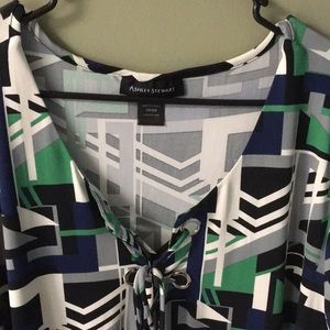 Ashley Stewart Dresses - Black, green and white geometric design Ashley Stewart Dresses - Black, green and white geometric design